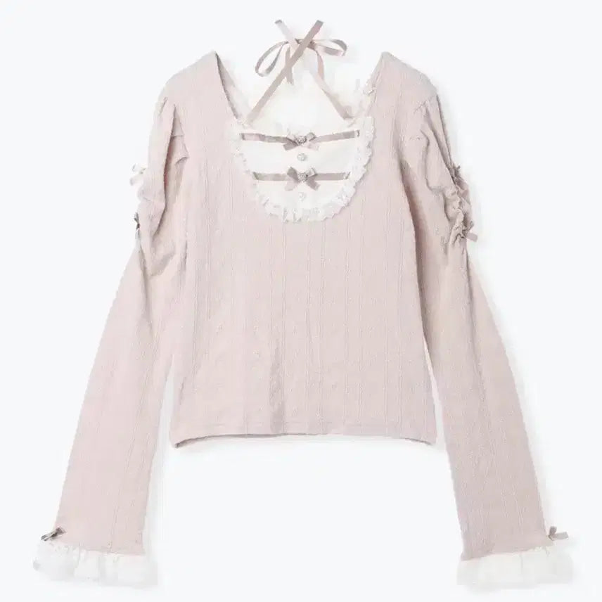 [BUNJANG] Noemie Pink Lace Blouse (Lizlisa Jihaekye Yangsanhyeong Style) / 노에미 핑크 블라우스 리즈리사 레이스 지뢰계 양산형
