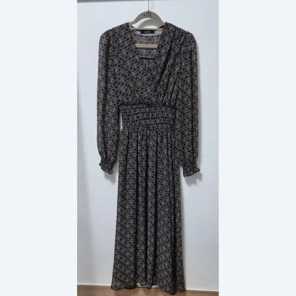 [BUNJANG] Invest Ribbed Waistband Long Dress / 인베스트 허리밴딩 롱 원피스