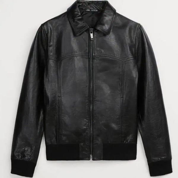 [BUNJANG] ZARA Western Cowhide Leather Jacket / [M] ZARA 자라 웨스턴 무드 카우하이드 버팔로 소가죽 레더 자켓