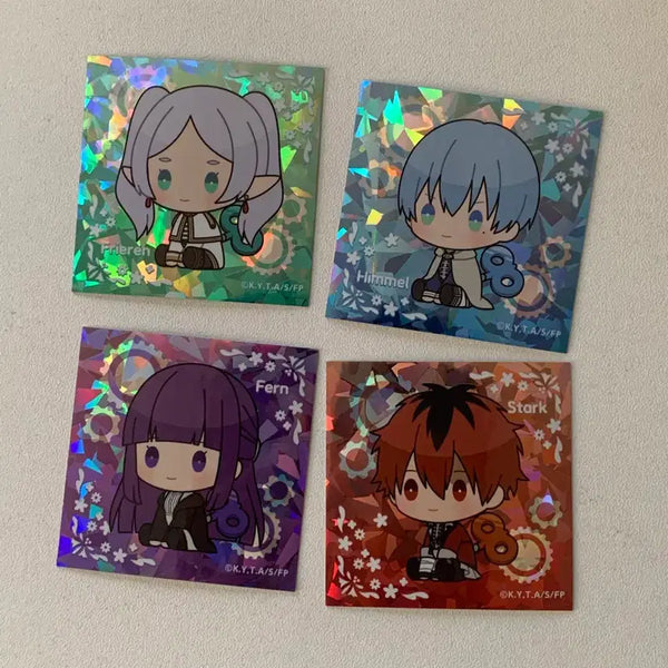 [BUNJANG] Frieren: Beyond Journey's End Mechanical Gacha Hologram Stickers - Set of 4 / 프리렌 태엽가챠 홀로그램 스티커 4종 일괄