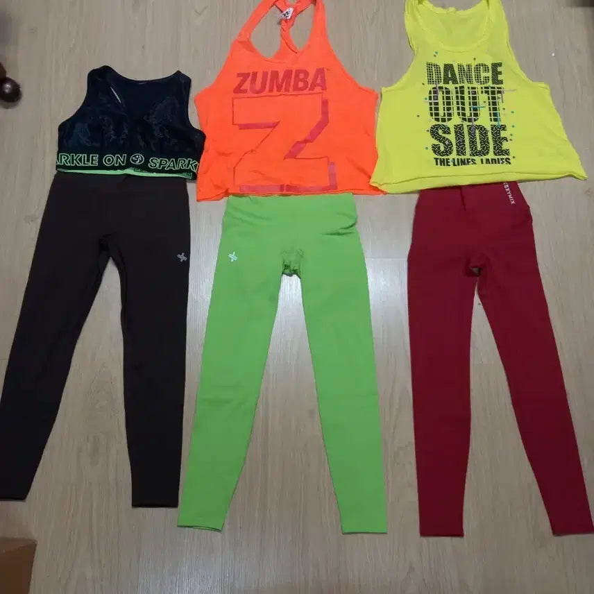 [BUNJANG] Zumba Wear Set (Top FRR, Bottom S) / 줌바 웨어 1세트 13000