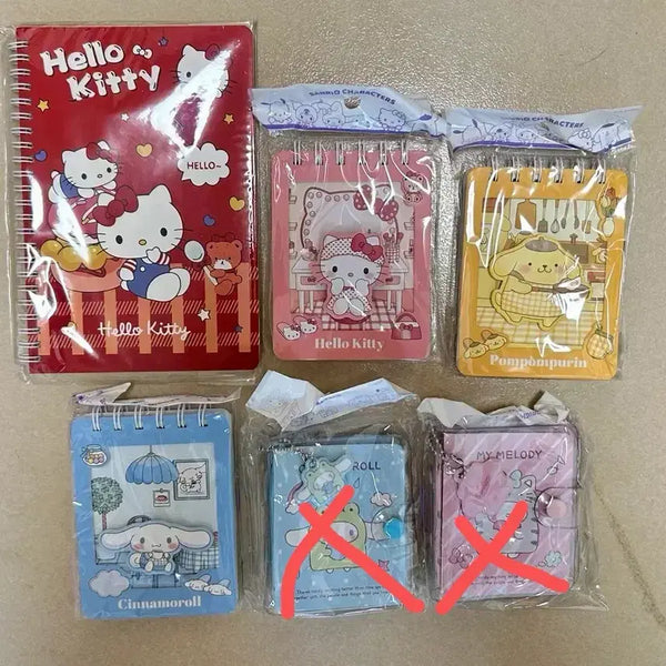 [BUNJANG] Sanrio Characters Notebook Set / 헬로키티 노트, 시나모롤, 폼폼푸린, 마이멜로디 수첩