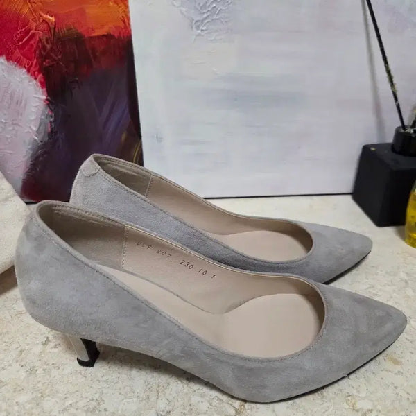 [BUNJANG] Lowflow Suede Stiletto Heels 6cm / 로우플로우 스웨이드 스틸레토 힐 6센티