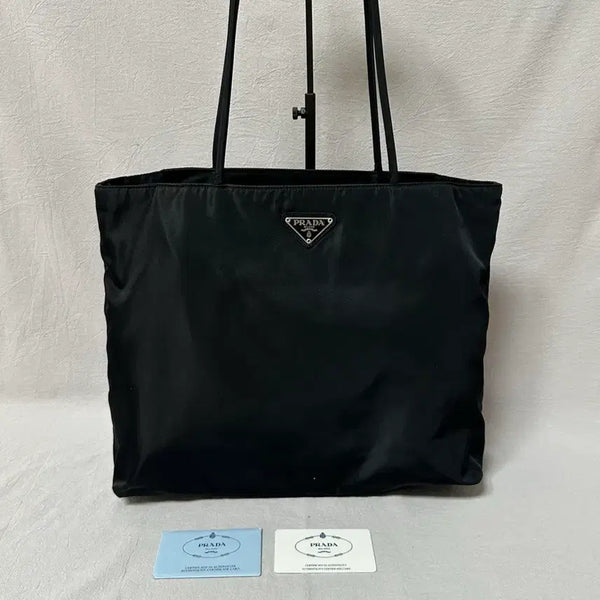 [BUNJANG] Prada Pocono Nylon Black Tote Bag / (개런티카드포함) 프라다 블랙 토트백 나일론 포코노 숄더백 보부상백