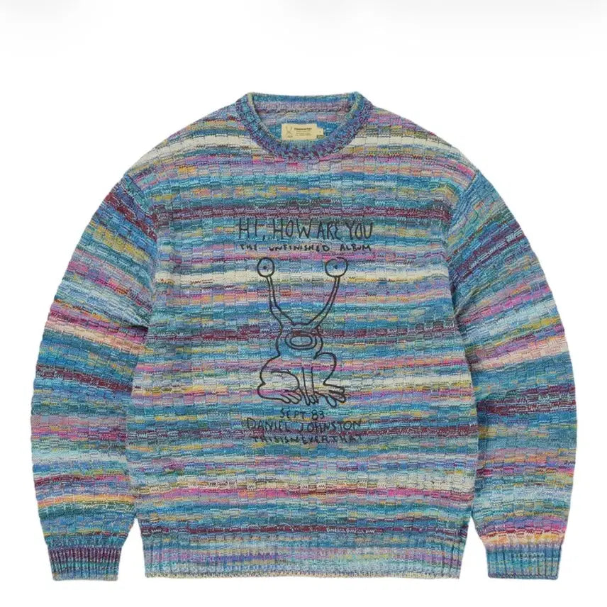 [BUNJANG] thisisneverthat x Daniel Johnston Frog Knit Sweater Blue / 디스이즈네버댓 x 다니엘 존스턴 프로그 니트 스웨터 블루