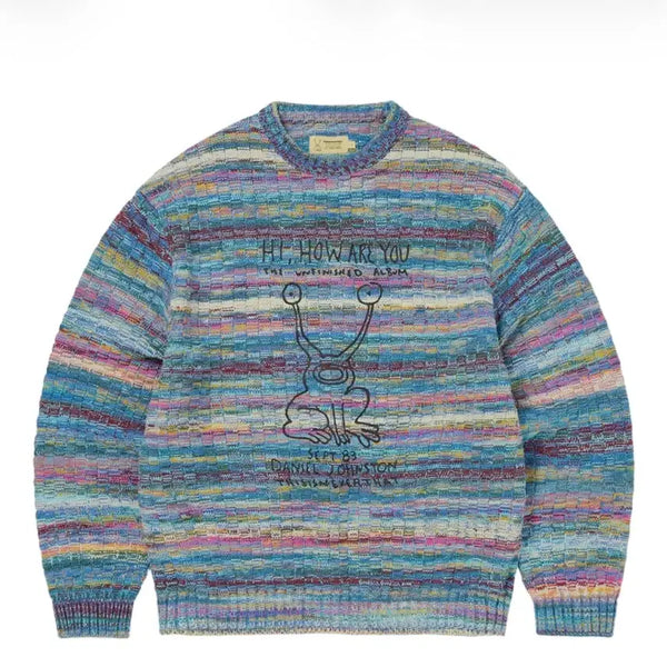 [BUNJANG] thisisneverthat x Daniel Johnston Frog Knit Sweater Blue / 디스이즈네버댓 x 다니엘 존스턴 프로그 니트 스웨터 블루