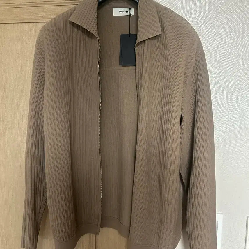 [BUNJANG] System Pleats Zip-Up Jacket - Brown / 시스템 플리츠 짚업 자켓 브라운