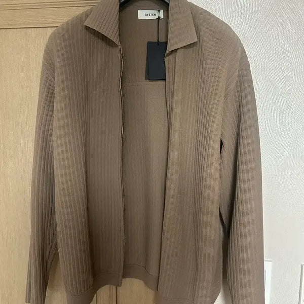 [BUNJANG] System Pleats Zip-Up Jacket - Brown / 시스템 플리츠 짚업 자켓 브라운