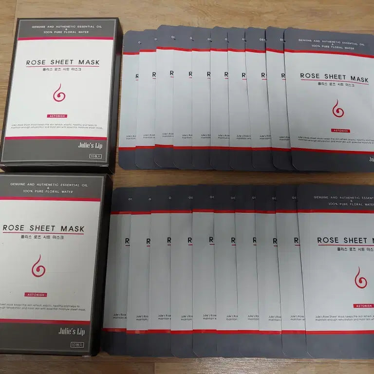 [BUNJANG] Jullysh 20 Sheets Rose Sheet Mask Pack (Sealed) / 줄리스립 줄리스 로즈 시트 마스크팩 20매 미개봉 새제품 미백 주름개선