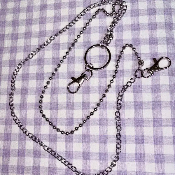 [BUNJANG] Punk Metal Round Ring Chain Bag Accessory / 쉬인 바지 가방 체인 원형 링 펑크 메탈 악세사리 펑크룩 고스펑크