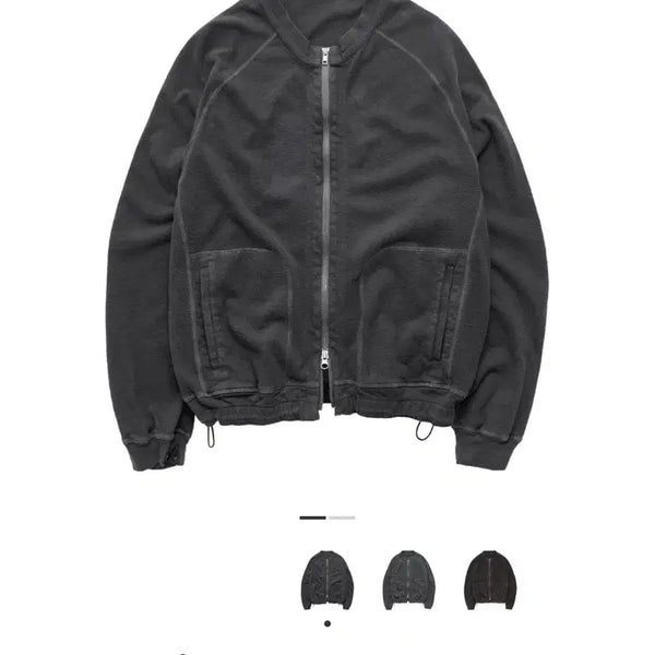[BUNJANG] Politeu Rough Set Zip-up Purple Charcoal / (4) 폴리테루 러프셋 집업 퍼플 차콜
