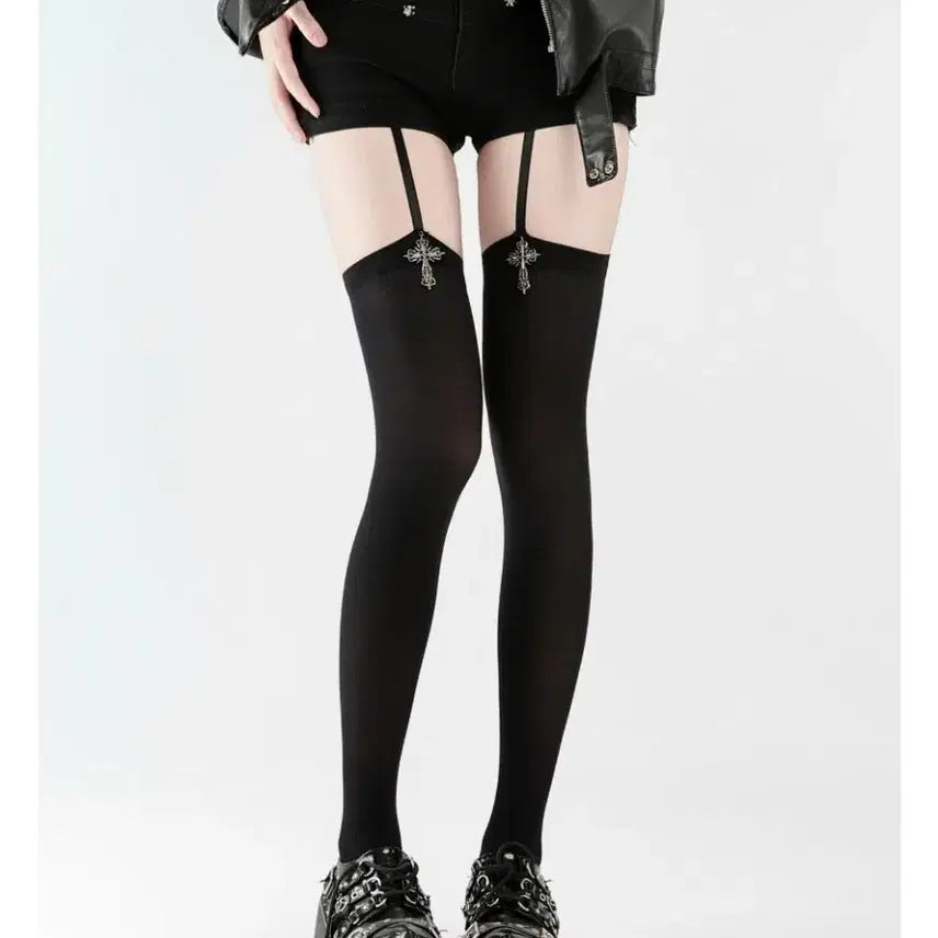 [BUNJANG] Gothic Cross Cosplay Stockings / [새상품/*바로발송*] 서브컬처 고스 고딕 지뢰계 멘헤라 코스프레 스타킹