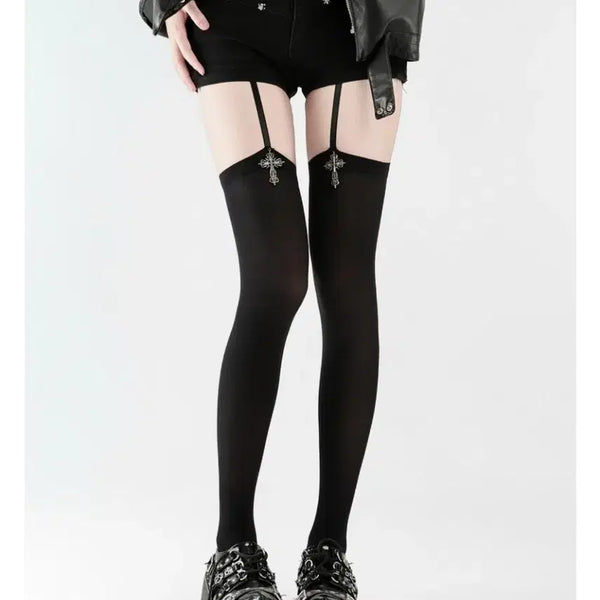 [BUNJANG] Gothic Cross Cosplay Stockings / [새상품/*바로발송*] 서브컬처 고스 고딕 지뢰계 멘헤라 코스프레 스타킹