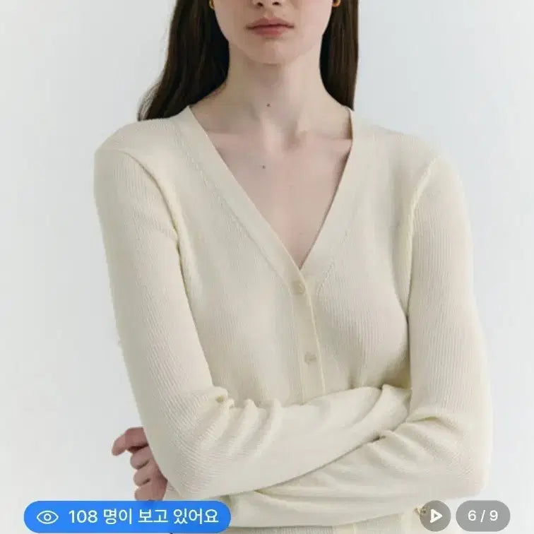 [BUNJANG] Frontrow V-Neck Cardigan Sleeveless Set Ivory / (새상품)프론트로우 브이넥 가디건 슬리브리스 세트 아이보리