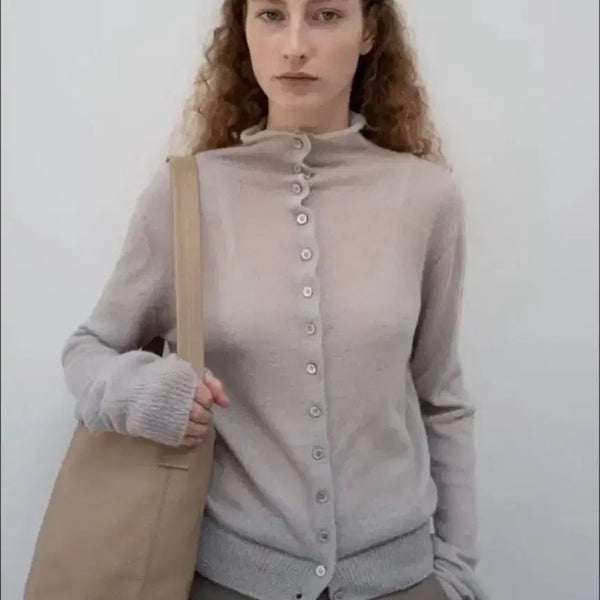 [BUNJANG] Lfm Sheer Button Knit Cardigan Grey / Lfm Sheer Button Knit Cardigan (grey)