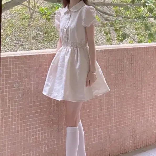 [BUNJANG] Slim Waist Mini Dress - Medium / 슬림 웨이스트 미니원피스-M
