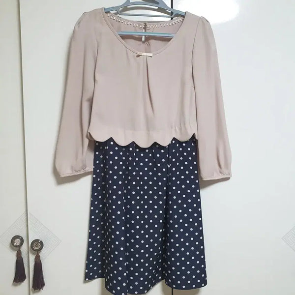 [BUNJANG] Layered Dot Dress / 레이어드 도트 원피스