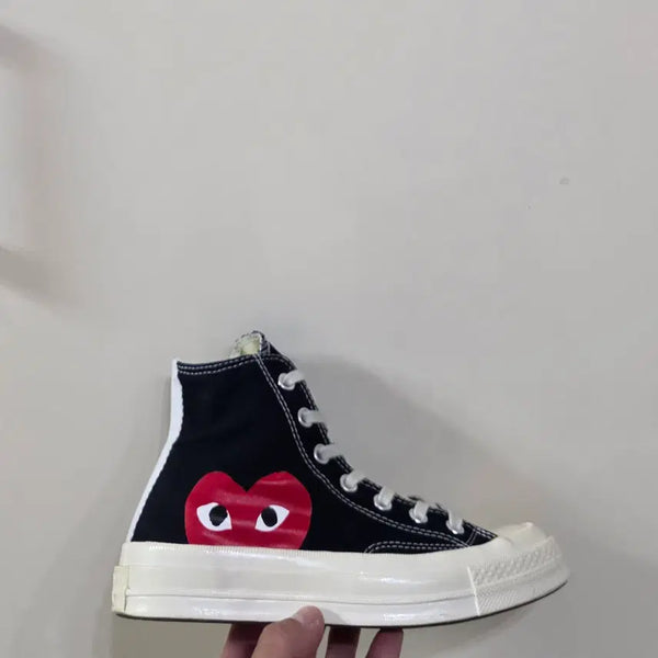 [BUNJANG] Converse x Comme des Garçons PLAY Hidden Heart Chuck 70 High Black / [240] 컨버스x꼼데가르송 플레이 히든하트 척70하이 블랙ㅡ단종매물