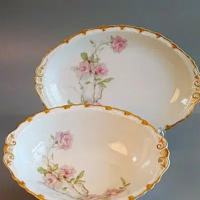 [BUNJANG] Haviland Baltimore Yellow & Pink Rose Oval Bowl (c.1889-1931) / 하빌랜드발티모어 엘로우&핑크로즈 오벌볼