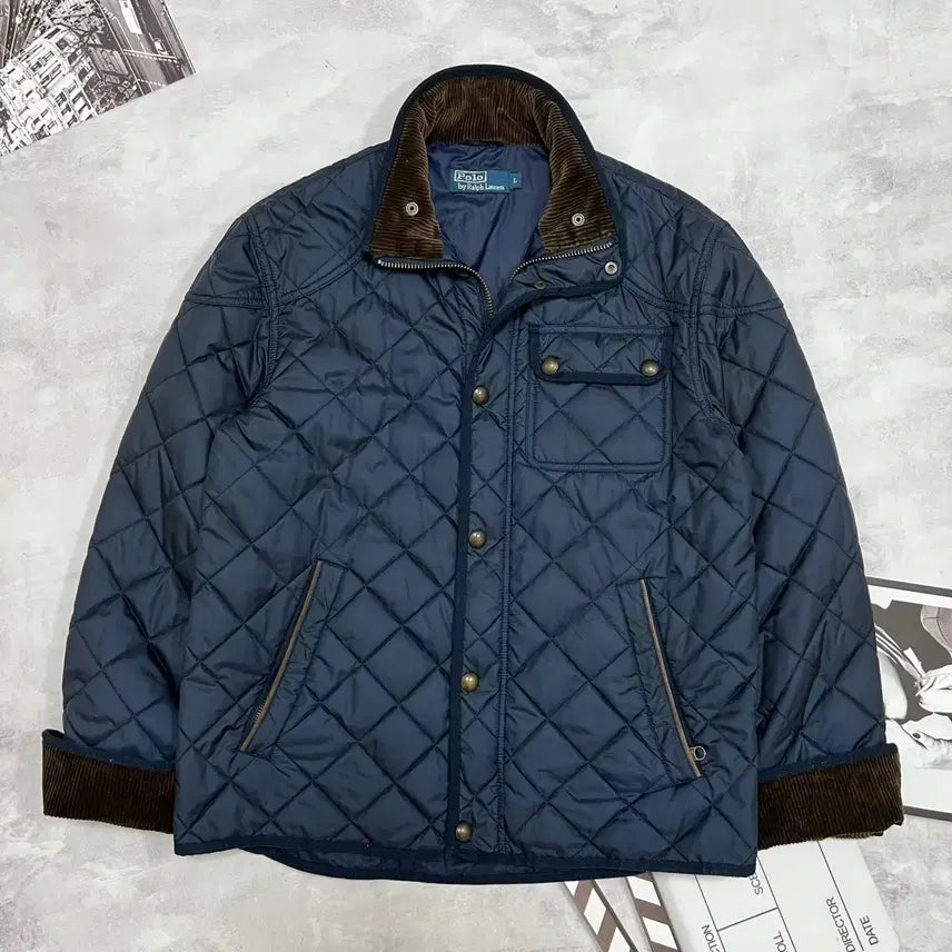 [BUNJANG] Polo Ralph Lauren Navy Quilted Jacket L / 폴로 랄프로렌 네이비 퀼팅 자켓