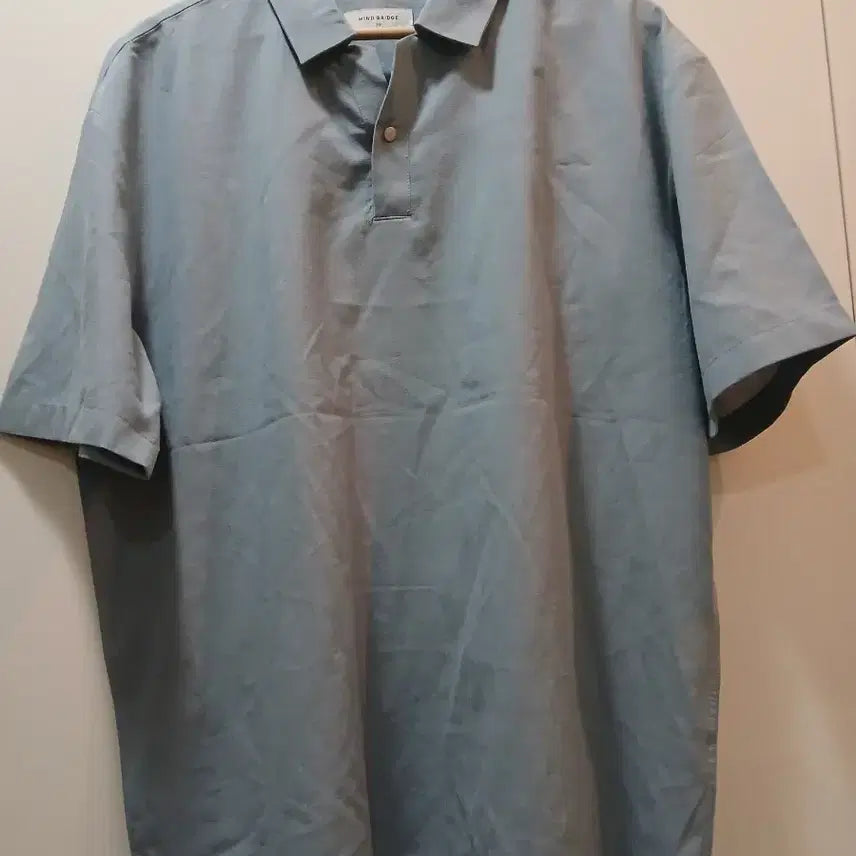 [BUNJANG] Mind Bridge Short Sleeve Henley Shirt Blue / 마인드브릿지 반팔 헨리넥 셔츠 블루