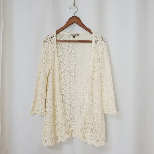 [BUNJANG] Thursday Island Crochet Knit Cardigan Ivory 95 / 써스데이아일랜드 크로셰 니트가디건 95