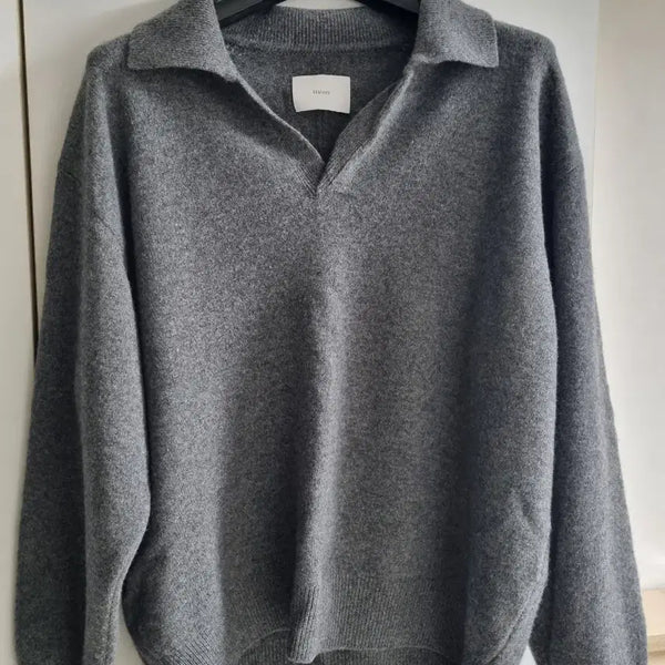 [BUNJANG] Stein 24FW Charcoal Gray Collar Knit (M) / ssstein 차콜 그레이 카라 니트