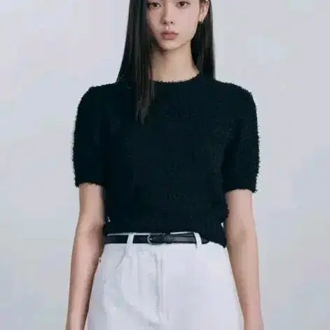 [BUNJANG] Musinsa Standard Black Short-Sleeve Knit / 무신사 스탠다드 블랙 반팔 니트