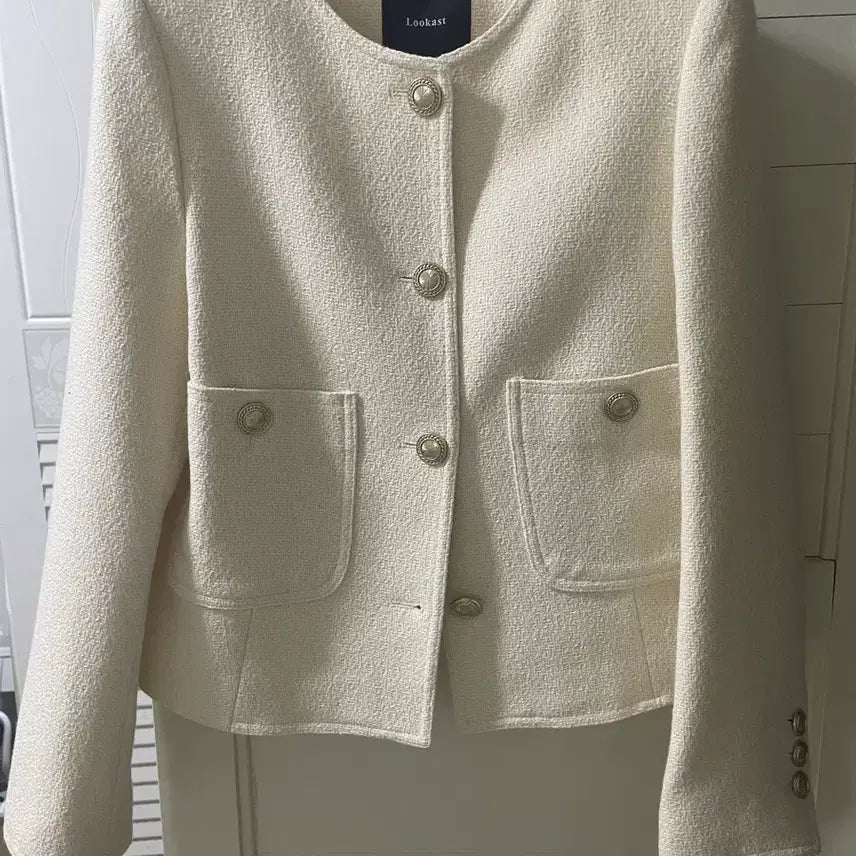 [BUNJANG] Lookast Tweed Jacket Ivory / 룩캐스트 트위드 자켓 아이보리 원가 10만원대