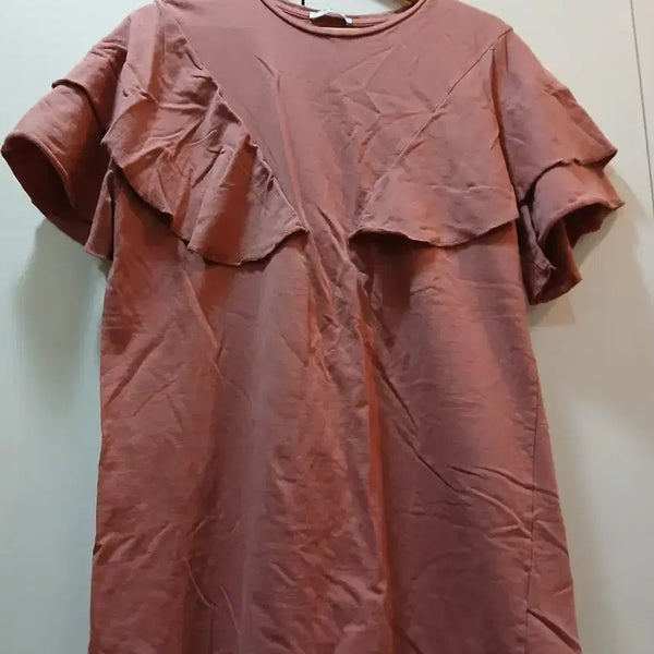 [BUNJANG] Zara Pink Frill Short Sleeve Dress / 자라 핑크 프릴 반팔 원피스 덤
