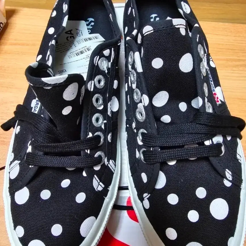 [BUNJANG] Superga 2750 Fantasy Cotu Dot Sneakers Black White 260mm / (새제품)슈퍼가 도트 스니커즈 블랙 화이트 260mm