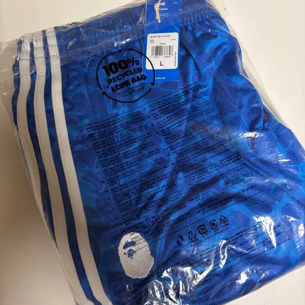 [BUNJANG] Adidas x Bape Track Pants Blue L / [L] 베이프 아디다스 트랙팬츠 블루 새상품 미개봉 싸게 판매!!!