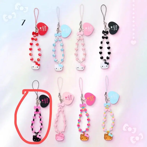 [BUNJANG] Sanrio I Love Kitty Hello Kitty Strap Keychain / 산리오 아이러브키티 헬로키티 스트랩 키링 블랙핑크
