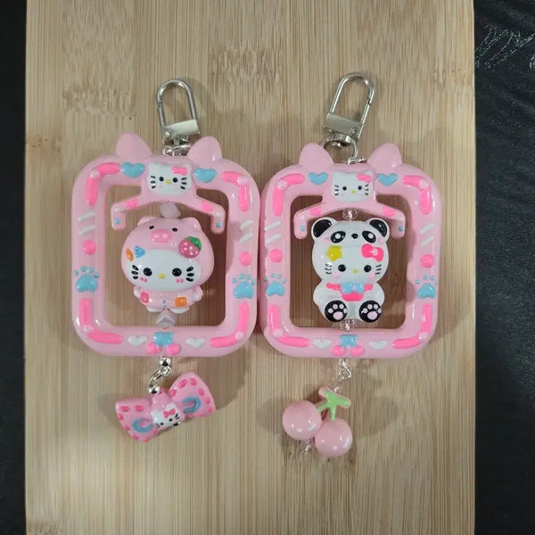 [BUNJANG] Handmade Hello Kitty Panda Pink Keyring / [핸드메이드] 헬로 키티/팬더 분홍색 키링 (개당2천원)
