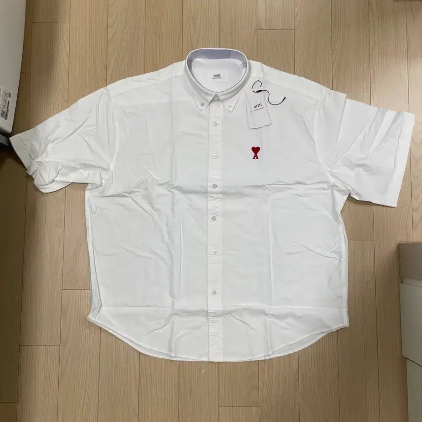 [BUNJANG] Ami Heart Logo Cotton T-Shirt White L / [거의 새제품] 아미 ami 하트로고 코튼 반팔셔츠 화이트 L