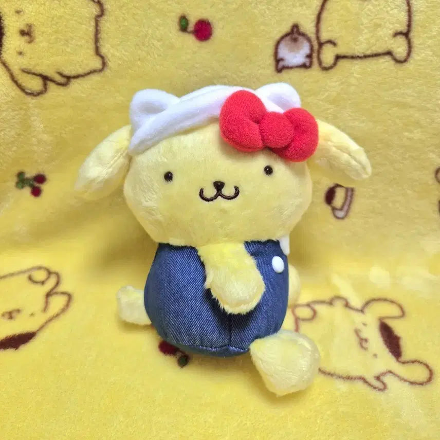 [BUNJANG] Hello Kitty 50th Anniversary x Pompompurin Collaboration Mascot Keychain Plush Holder / 헬로키티 50주년 기념 폼폼푸린 콜라보 마스코트 키링 인형 홀더