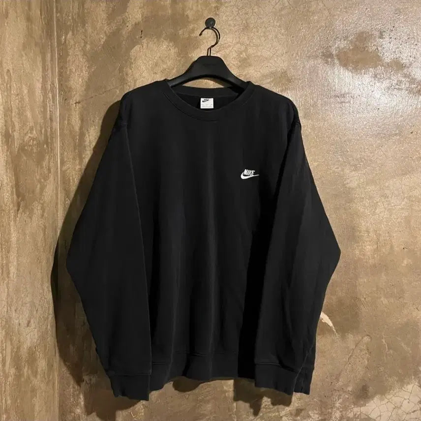[BUNJANG] Nike Swoosh Sweatshirt Black 3XL / (3XL) 나이키 스우시 맨투맨 블랙