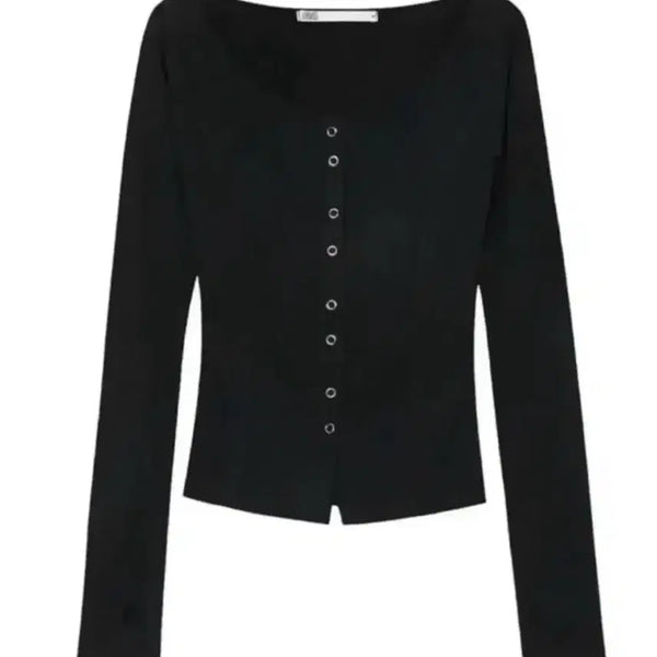 [BUNJANG] Bohemian Seoul Boatneck Warmer Cardigan Black / 보헤미안서울 보트넥 워머 가디건 블랙