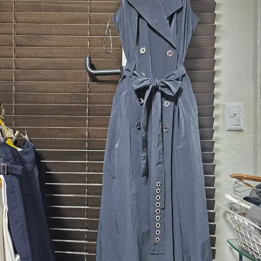 [BUNJANG] DKNY Belted Long Trench Dress / DKNY 벨티드 트렌치  롱 원피스