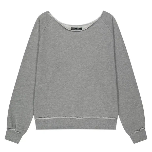 [BUNJANG] Koiseio 038 Off-Shoulder Sweatshirt Melange Grey / 코이세이오038 오프숄더 스웻셔츠 멜란지그레이S