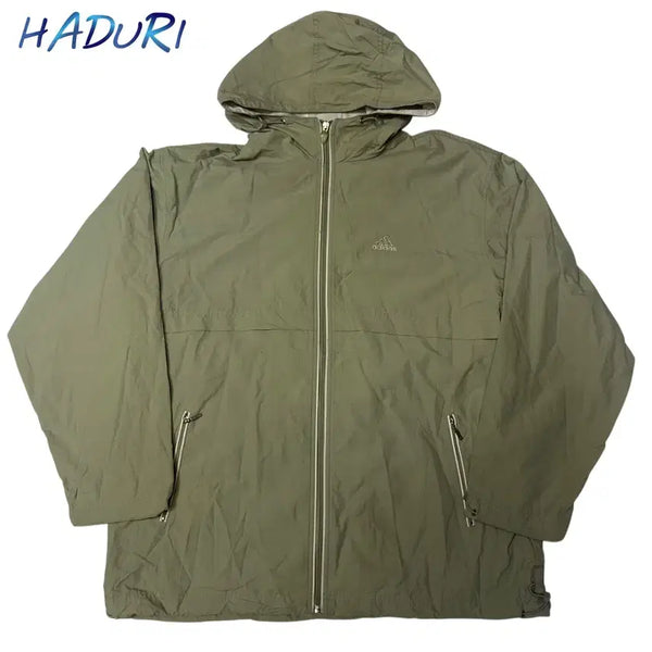 [BUNJANG] Adidas 00s Performance Logo Khaki Windbreaker 105 / 아디디스 00s 퍼포먼스로고 카키후드바람막이 105