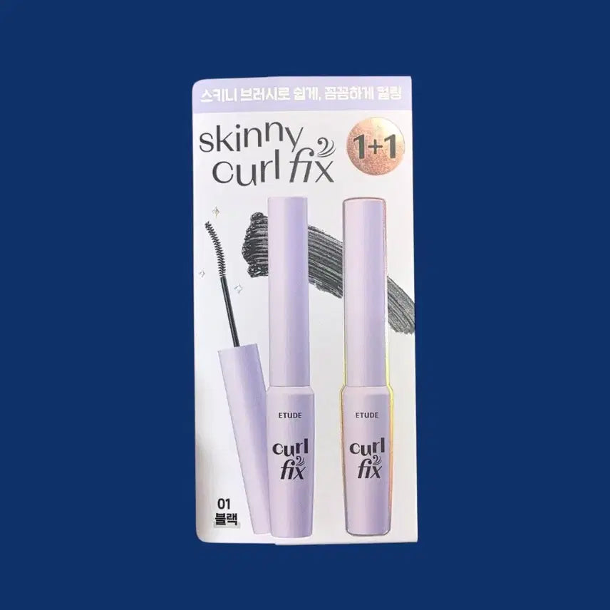 [BUNJANG] Etude Curl Fix Skinny Mascara (1+1) - 01 Black (Sealed) / 에뛰드 컬픽스 스키니 마스카라 1+1 01.블랙 미개봉