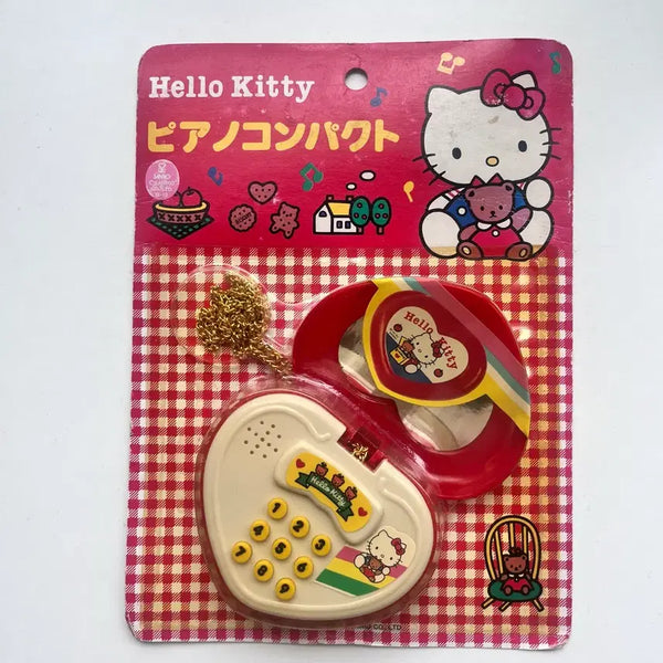 [BUNJANG] 1976-1991 Hello Kitty Piano Compact Toy / 일본 정품 고전 헬로키티 피아노 콤팩트 장난감 문구