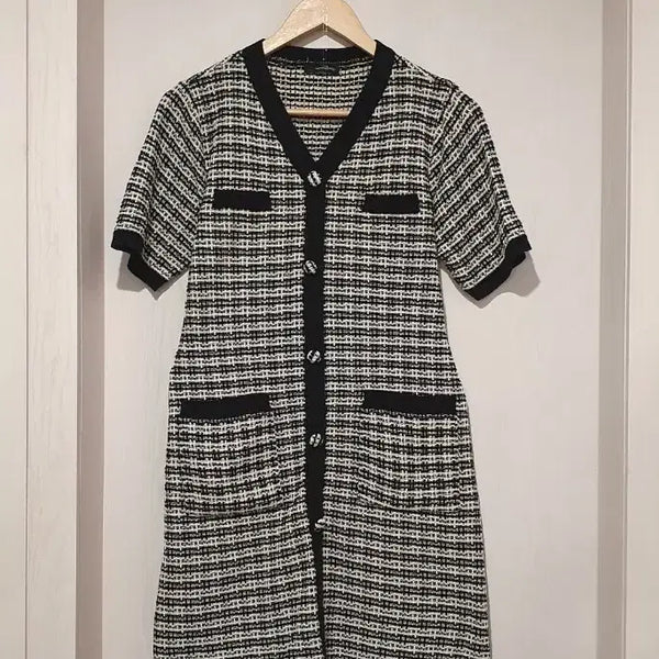 [BUNJANG] ROEM Tweed Short Sleeve Dress / 로엠 트위드 반팔 원피스