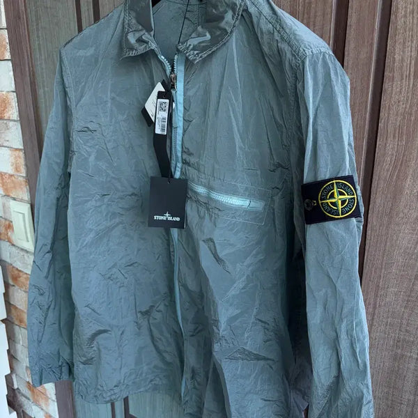[BUNJANG] Stone Island Nylon Metal Econyl Badge Overshirt Sky Blue (XL) / 새상품(XL)스톤아일랜드 와펜 나일론 메탈 에코닐 오버셔츠 스카이블루