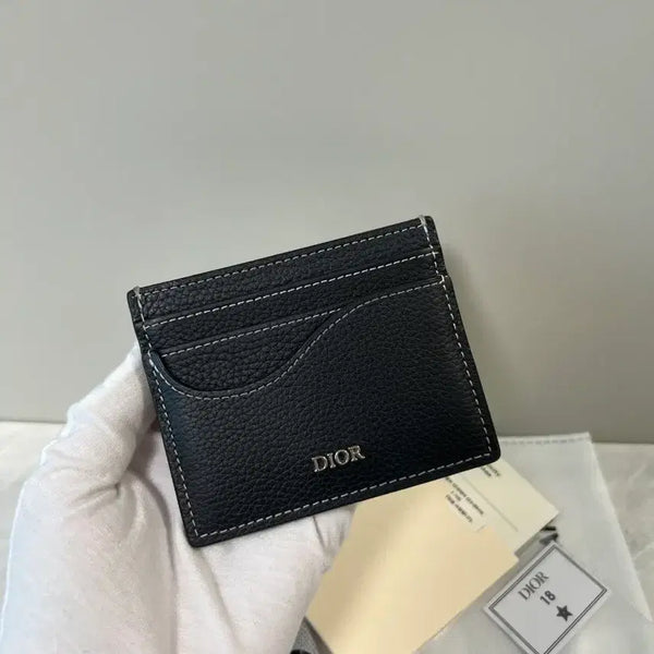 [BUNJANG] Dior Saddle Card Holder Black Grained Leather / 디올 새들 카드지갑 블랙 그레인