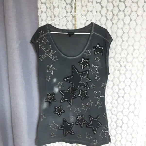 [BUNJANG] Just Cavalli Grey Sleeveless T-shirt / 저스트 까발리 회색 민소매 티셔츠