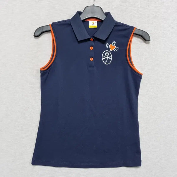 [BUNJANG] Castelbajac Women's Sleeveless Collar T-Shirt Size 90 Navy / ㅡ 까스텔바작 나시 카라티 여90ㅡ0427