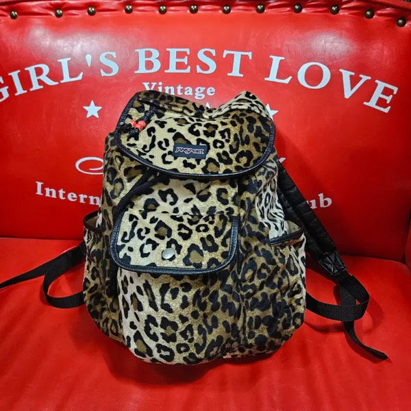 [BUNJANG] JanSport Leopard Y2K Backpack / 잔스포츠 레오파드 Y2k 호피 복조리 유니크 백팩