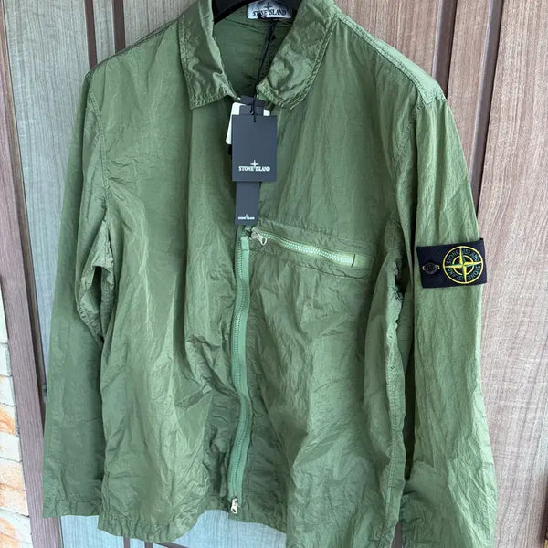 [BUNJANG] Stone Island Nylon Metal Econyl Overshirt Green XL / 새상품(XL)스톤아일랜드 와펜 나일론 메탈 에코닐 오버셔츠 그린